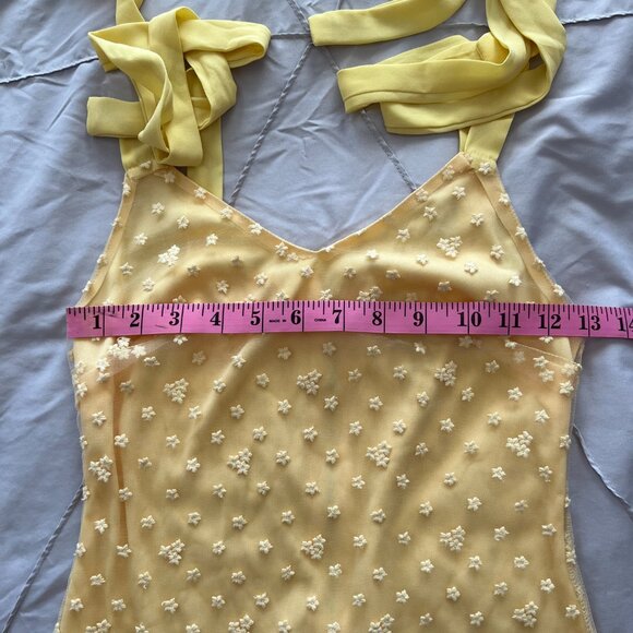 Francesca's Blue Rain Yellow Tie Strap Mini Dress Size XXS - Picture 13 of 13